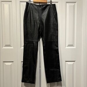 Danier Black‎ Leather Straight Leg Lined Pants Size 6